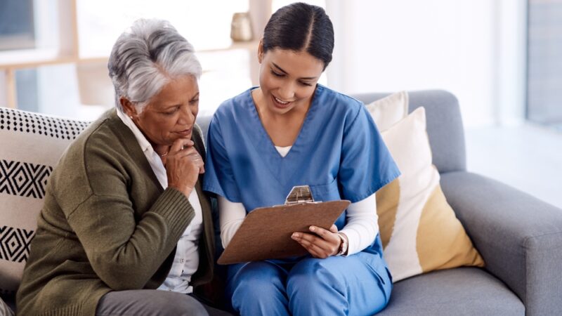 Nurse with older woman