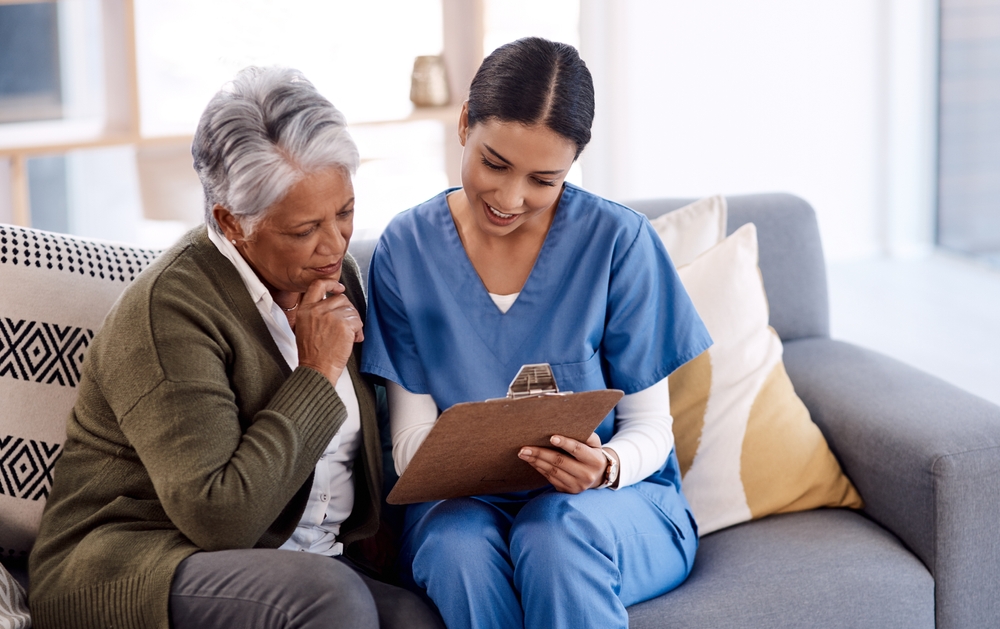 Nurse with older woman